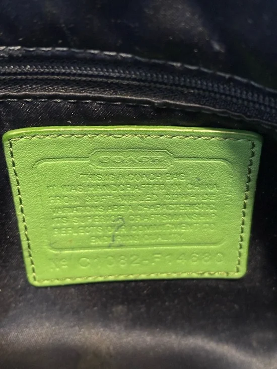 Coach Y2K Green Pebbled Leather Shoulder Hobo with Silver Hardware - Picture 6 of 8